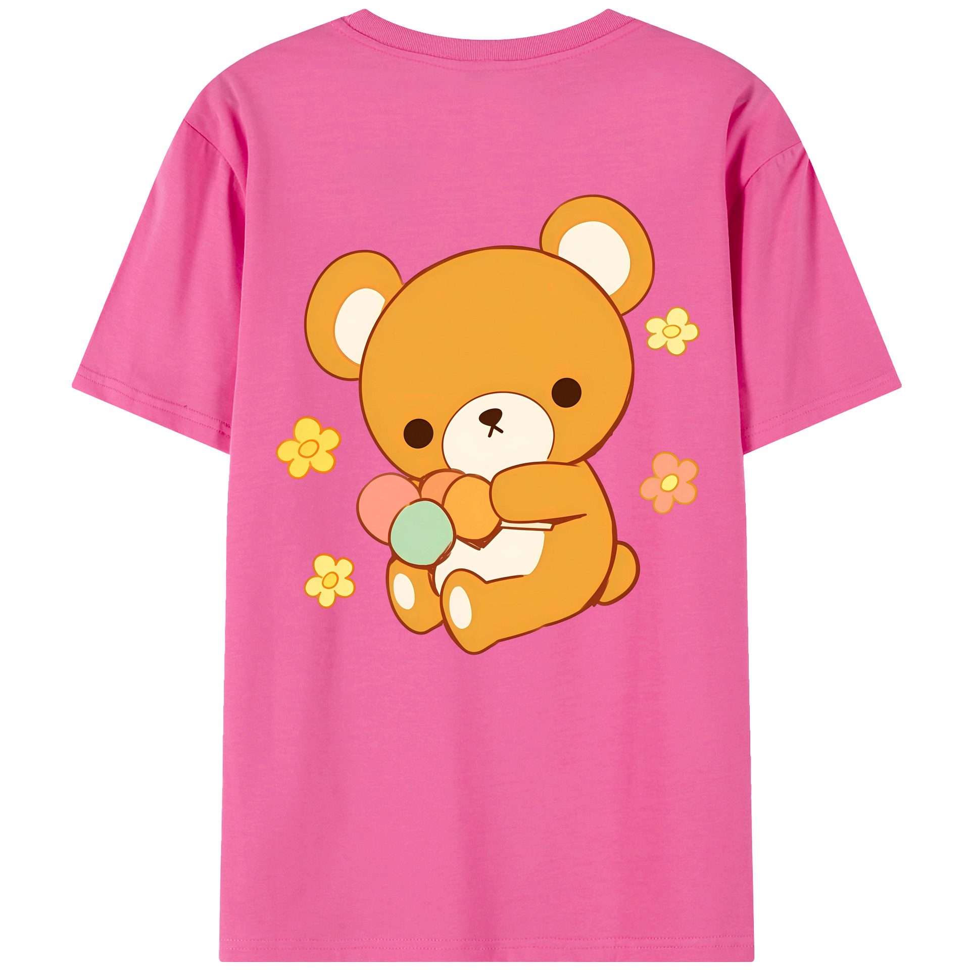 （画像用） リラックマ リラックマ キイロイトリ Rilakkuma Korilakkuma Kiiroitori レディース半袖Tシャツ(バックプリント)